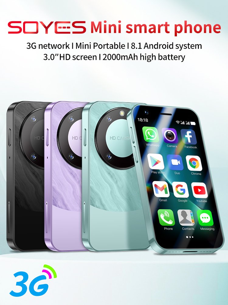 SOYES F8Pro Max 3G Mini Smartphone 3.0 Inch WiFi GPS RAM 1GB ROM 16GB Quad Core Android 8.1 Card Cell Phones